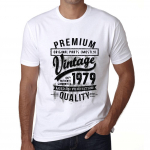 ULTRABASIC &ndash; Homme Graphique 1979 Aged To Perfection T-s&auml;rk &ndash; Cadeau Danniversaire pour 40 Ans XS valge suitsuv&auml;rv