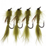 4 tk. nr 10 Olive Living Dragon Fly Nymph Streamer forellik&auml;rbsep&uuml;&uuml;gitarvete peibutis jaoks