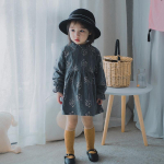 YUBAOBEI Beebi t&uuml;drukute kleit Mood Lasteriided Pikkade varrukatega lillelised puuvillased printsesskleidid T&uuml;drukutele Vestidos 12m hall