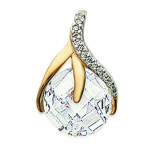 Les Tr&eacute;sors De Lily [F1294] - kullatud ripats  Linda  kuldne valge - 20x13 mm valge
