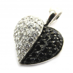 Les Tr&eacute;sors De Lily [F6291] - Pendentif Argent 'Love Divine' Noir Blanc must