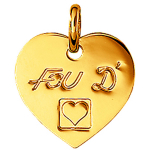 Altesse [L0115] - Pendentif Plaqu&eacute; Or 'Love' fou d'amour - 17x17 mm kuld