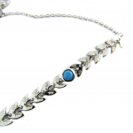Les Tr&eacute;sors De Lily [P6861] - Bracelet Argent 'Epi de bl&eacute;' turquoise argent&eacute; (rhodi&eacute;) t&uuml;rkiissinine