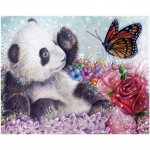 T&auml;ielik 5D Teemantmaaling Loom Panda Teemanttikandid Ristpistes Kodukaunistus K&auml;sitsi valmistatud kingitus 25x30cm