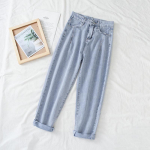 Korea k&otilde;rge v&ouml;&ouml;kohaga teksad Naiste haaremip&uuml;ksid lahtised vabaaja plusssuuruses High Street Denim p&uuml;ksid L