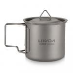 Lixada Ultralight Titanium Cup Outdoor Portable 300ml/350ml/420ml/550ml/650ml Camping Picnic Water Cup 350ml