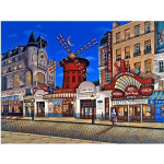 DIY 5D Teemantmaal Linnahoone T&auml;nav Villa maastik Ristpistes Teemanttikandid 20X30CM punane