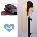 MISS WIG pikk sirge hobusesabaga klambriga juuksepikendus s&uuml;nteetilisest kiust kuumakindel 22-tolline rihm hobusesaba blondid v&otilde;ltsjuuksed