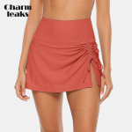 Naiste k&otilde;rge v&ouml;&ouml;kohaga poolitatud ujumisseelik, sportlik, n&ouml;&ouml;riga seelikuga ujumisosas koos sisseehitatud ujumisp&uuml;kstega ujumisriided L