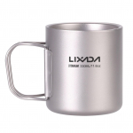 Lixada 330 ml topeltseinaga titaanist veetass kohvi-teekruus kodus matkamiseks &otilde;ues matkamiseks No handles