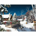 Uus 5D DIY Teemantmaaling Snow Scene Teemanttikandid Village Scenery Ristpistes T&auml;is&uuml;mmargune puur K&auml;sitsi sisekujundus Full Round 15x20CM