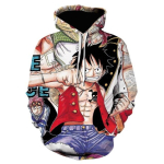 Jaapani Anime Hoodie One Piece Luffy 3D tr&uuml;kitud kapuutsiga Harajuku stiilis jakk Multifilm Kvaliteetne dressipluus teismeliste dressid XXXL gray