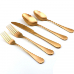 5 tk/komplekt roostevabast terasest kullast s&ouml;&ouml;giriistade komplekt matt pulmade perehotelli lauan&otilde;ud nuga kahvel magustoidu lusikas