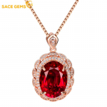 SACE GEMS naiste kaelakee ripats vasesulamist tsirkoonist moekingitus punane