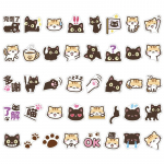 40tk/partii Cartoon Kitty Kleebised Naughty Black Cat Kawaii White Cat Lapsed Kleebis DIY Kirjatarvete pudel S&uuml;learvuti kaunistus