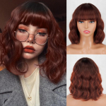 MERISIHAIR Gradient Gold l&uuml;hikese lainega bob-parukas naiste tukkidega Gold Gradient s&uuml;nteetiline parukas igap&auml;evaseks kandmiseks