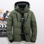 Meeste valge pardi sulejope, soe kapuutsiga paks puhvis jope Meeste vabaaja mantel Thermal talveparka meestele XL roheline