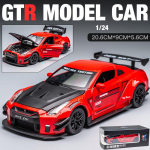 1:24 Nissan Skyline Ares GTR R35 survevalu ja m&auml;nguasjas&otilde;idukid Metallist m&auml;nguautomudel K&otilde;rge simulatsiooniga tagasit&otilde;mbamiskollektsioon Laste m&auml;nguasjad 1:24-Size: 20.6x9x5.6cm punane