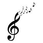 Les Tr&eacute;sors De Lily [R1815] &ndash; Must kleebiseleht  Music . (k&otilde;rgnoot- kaheksas noot) - 20x70 cm must