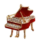 Les Tr&eacute;sors De Lily [R8530] - Kuldpunane  Grand Piano  disainipross - 30x30 mm punane