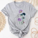 (Aasia suurus) Naised Plant Armas lillesuund Armas l&uuml;hikeste varrukatega T-s&auml;rk naiste riided Suvine mood vabaaja graafiline T-s&auml;rk XXXXL