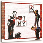 L&otilde;uendiprint Banksy I Love New York 30x30 pruun