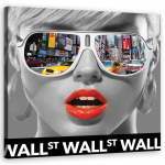 L&otilde;uendiprint Prillidega naine Wall Street 30x30 mitmev&auml;rviline