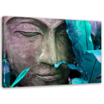 L&otilde;uendiprint Buddha ja t&uuml;rkiissinised lehed 60x40 sinine