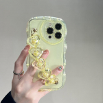 Korea armas 3D Love Heart laineline k&auml;ev&otilde;ru randmetelefoni &uuml;mbris iPhone'i 11 13 12pro Max X Xr Xs Max jaoks l&auml;bipaistev pehme p&otilde;rutuskindel kate For iPhone 11 roosa