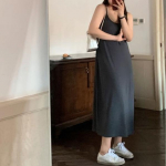 Naiste kleidid suur must &otilde;huke temperament pikk seelik sada p&uuml;ksirihma kleit XL must