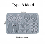 1 PC DIY Halloweeni kollektsiooni ripatsk&otilde;rvar&otilde;ngad vaiguvorm kristall silikoonvorm epoks&uuml;vaigust k&auml;sitsi valmistatud ehted LXY