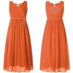 Laste t&uuml;drukute ballikleit pidulik peokleit &scaron;ifoonist peokleit, lilleline t&uuml;drukute kleit 5-6 Years