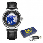 2023 LIGE meeste k&auml;ekellad mood Blue Planet Creative Earth Quartz k&auml;ekell nahast spordikell meestele kell + kast