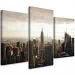 Kolmeosalise pildiga l&otilde;uenditr&uuml;kk New York City Panorama 60x40 pruun