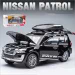 1/32 Scale Nissan Patrol maasturi simulatsiooniga sulamist automudel laste metallist tagasit&otilde;mbamisheli ja kerge survevalatud m&auml;nguauto kingitus poistele 1/32-17.1x7.8x6.1cm must