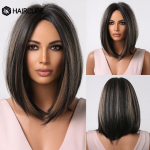HairCube L&uuml;hikesed sirged Bob-soeng Parukad tukkidega Kuumakindlad s&uuml;nteetilised parukad naistele H&otilde;behallid Cosplay naturaalsed parukad