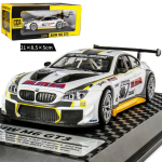 1/24 Scale M6 GT3 Racing Diecast automudeli m&auml;nguasi, tagasit&otilde;mmatav m&auml;nguasi koos heli ja valgusega lastele v&auml;ikelastele poistele t&uuml;drukutele m&otilde;eldud kingituste kollektsioon 1/24-21x8.5x5cm valge