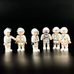 6 tk/komplekt Astronaut 4,5 cm tegevusfiguurid Mudelm&auml;nguasjad Kingitus lastele Tasku ehitusklotsid &Otilde;ppem&auml;nguasjad 6PCS