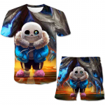 Uus v&auml;ikelaste poiste Undertale m&auml;ngu T-s&auml;rk, riiete komplekt, riietus, laste s&auml;rk, t&uuml;drukute T-s&auml;rk + p&uuml;ksid, &uuml;likond, 2 tk lasteriided 100