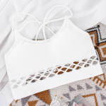 Naiste Tank Crop Top &Otilde;mblusteta aluspesu Naiste Cross Tube Topid T&auml;navar&otilde;ivad Sport Bralette Seksikas Naiste Camisole pesu One Size valge