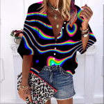 2023. aasta suves&uuml;gis, uus mood naiste topid Blue Riveri tr&uuml;kitud poolvarrukatega vabaaja suures suuruses n&ouml;&ouml;bitav s&auml;rk mullivarrukatega XS sinine