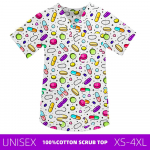 Mood Medical Scrub Tops M&uuml;tsid Pillid Tr&uuml;kitud Hambaarstis&auml;rk Hambaravivorm &Otilde;de Arst V-kaelusega Haigla L&uuml;hikeste varrukatega koorimisvormid XS