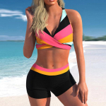 Naiste Halter Bikini Tankini ujumistrikoo Oil on Canvas Print Prindiga ujumistrikoo 2XL
