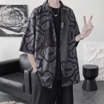 Naiste Harajuku pluus Korea stiilis &uuml;lisuur s&auml;rk must lahe &scaron;ifoonist l&uuml;hikeste varrukatega n&ouml;&ouml;biga topsid Alt riided mood M must