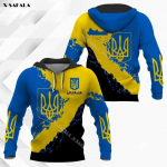 UKRAINA KAART LIPP Pool-Soome 3D-print Meeste kapuuts Pullover Meeste dressipluus Kapuutsiga Jersey Spordidressid V&auml;lisr&otilde;ivad Kevad-s&uuml;gismantel XL