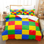 3D ehitusklotsivoodipesukomplekt M&auml;nguasjade tekikott Padjap&uuml;&uuml;r 2/3 S&uuml;nnip&auml;evakingitus DE135 * 200 Poiste tuba T&auml;issuurus Kiiresti kuivav Pehme Kodutekstiil Baby 100x135cm