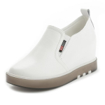 Vabaajajalatsid Genuine Wedge Suurendatud Slip On Tossud Naiste jalatsid 35 valge