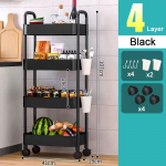 4-korruseline vastupidav veerev k&auml;ru Mitmekorruseline k&auml;ru riiul Liigutatava vahega hoiurest K&ouml;&ouml;k Vannituba &Otilde;huke l&uuml;kandk&auml;ru valge