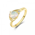 Uue disainiga naturaalne Opaal v&auml;&auml;riskivist s&otilde;rmus ovaalne 6*8mm ehtsast v&auml;rvikivist 925 h&otilde;bedast peen ehe naistele kena kingitus us ring size 6# valge