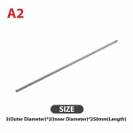 H&otilde;bedane &uuml;mmargune 304 roostevabast terasest kapillaartoru toru 250 mm &otilde;&otilde;nes &uuml;mmargune toru 3*2*250mm